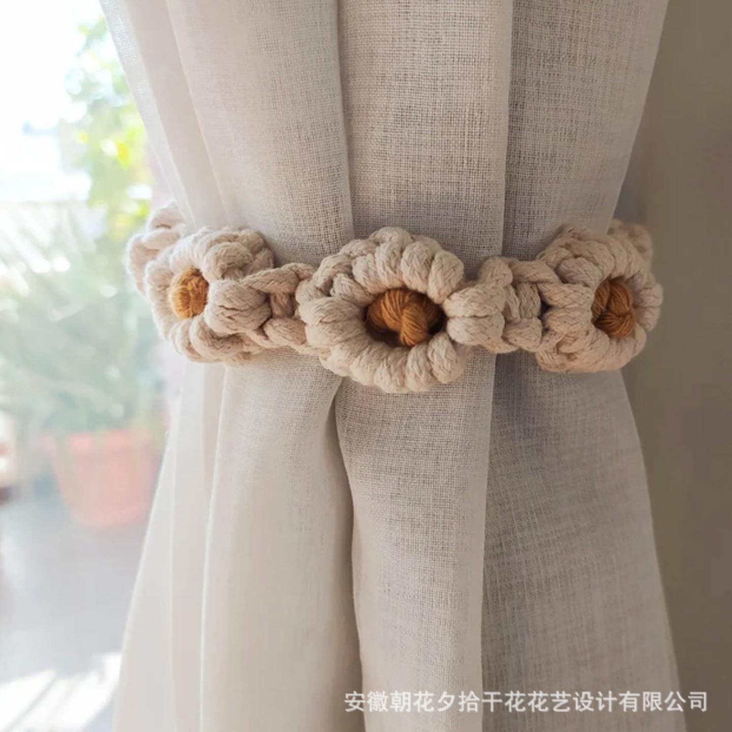 手工编织小雏菊窗帘绑带绑绳卧室
