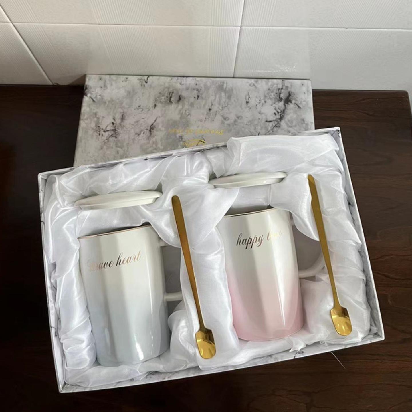 ins喝水杯咖啡杯情侣陶瓷杯礼盒