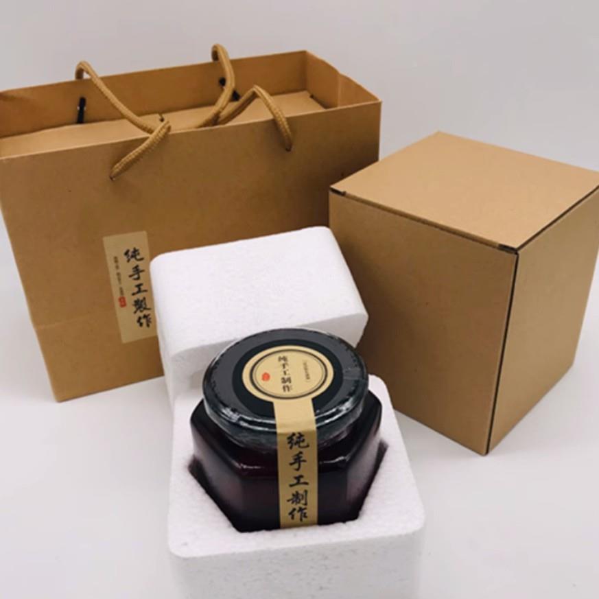 惠六角蜂蜜玻璃瓶果酱燕窝瓶酱瓶菜010瓶瓶储物食品密封罐罐优头