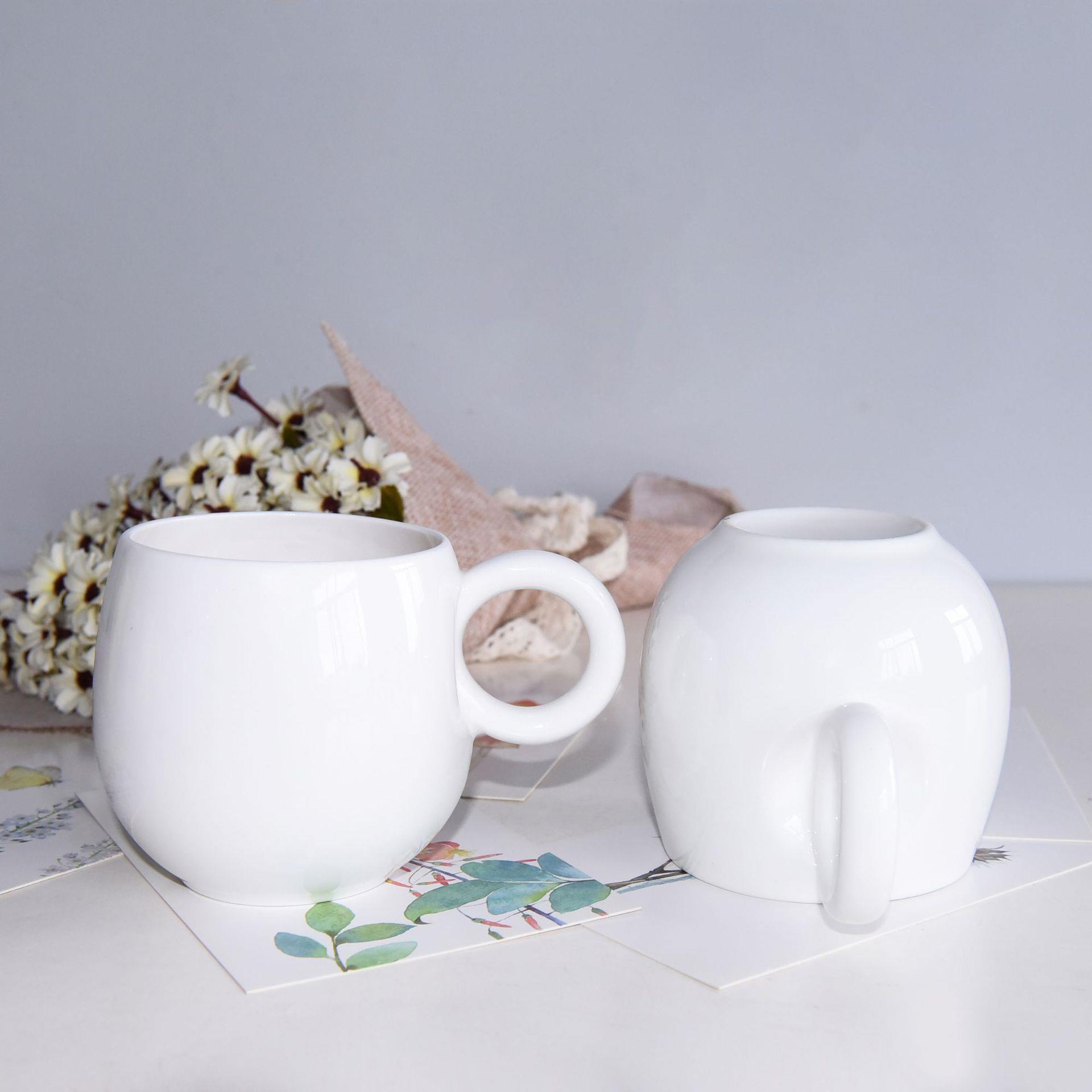 厂家陶瓷纯下茶杯白简约咖啡意礼创品可加画面01O把骨瓷午肚杯