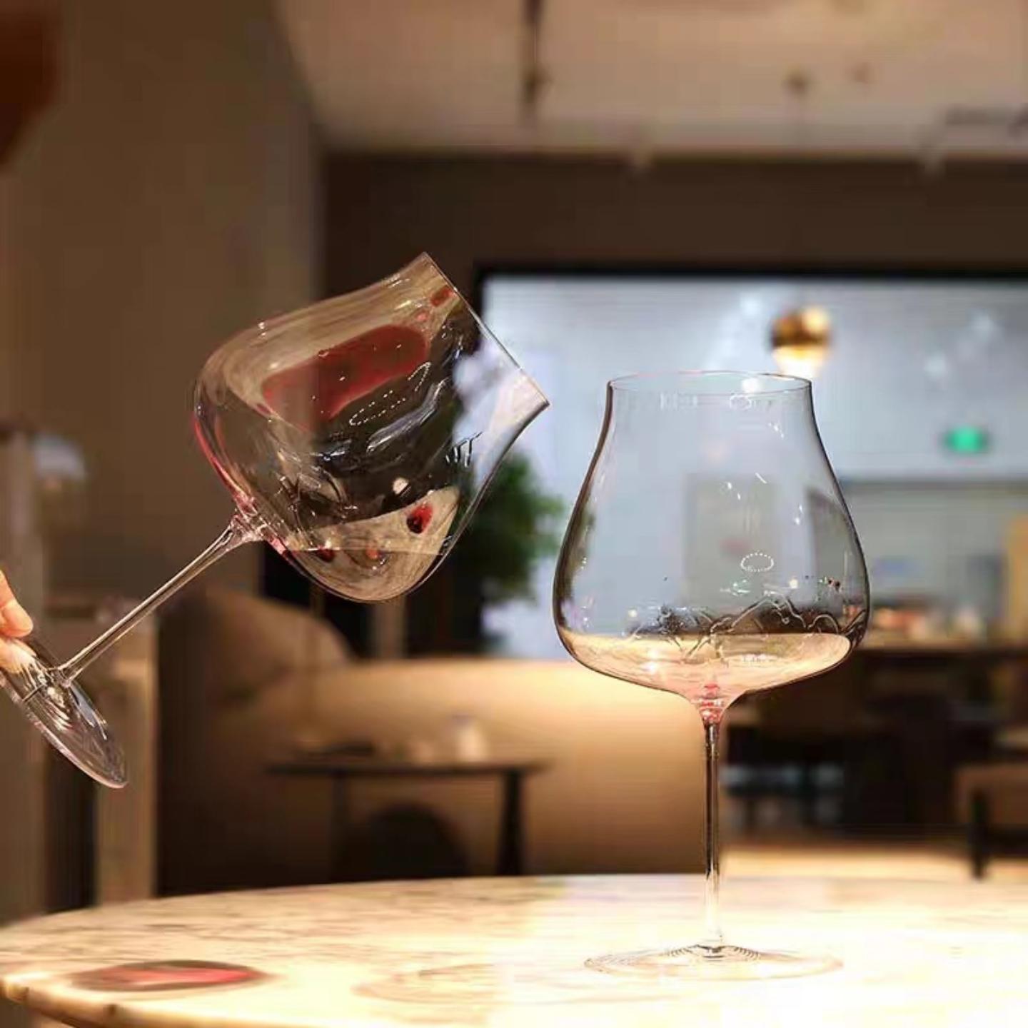 超薄细杆红酒杯国货手工感官