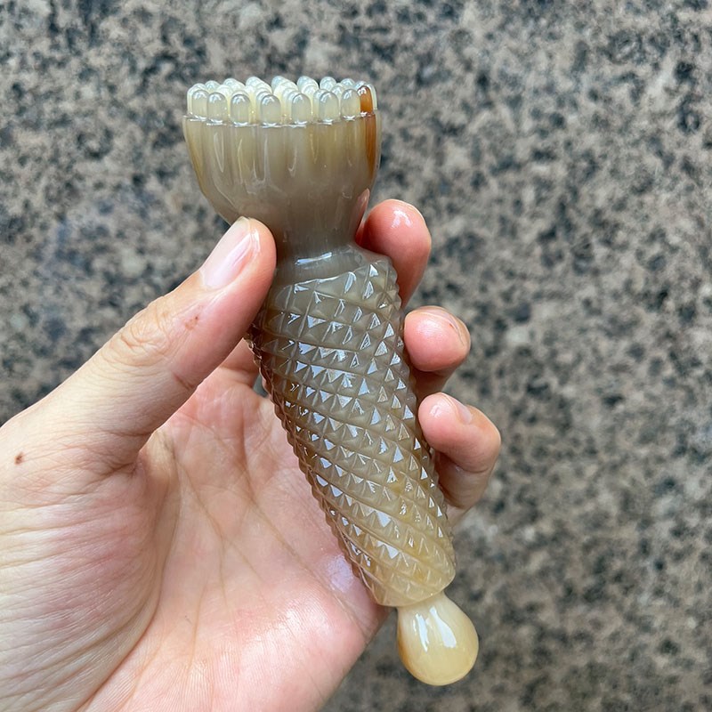 白水牛角莲蓬按摩棒面部提拉点穴脸部专用刮痧板眼部拨筋棒刮痧棒