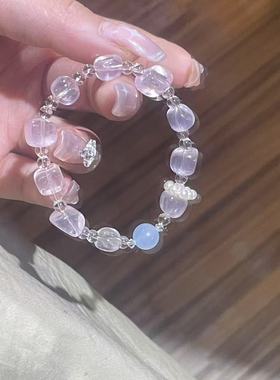 芋头波波莫桑比克粉水晶手链