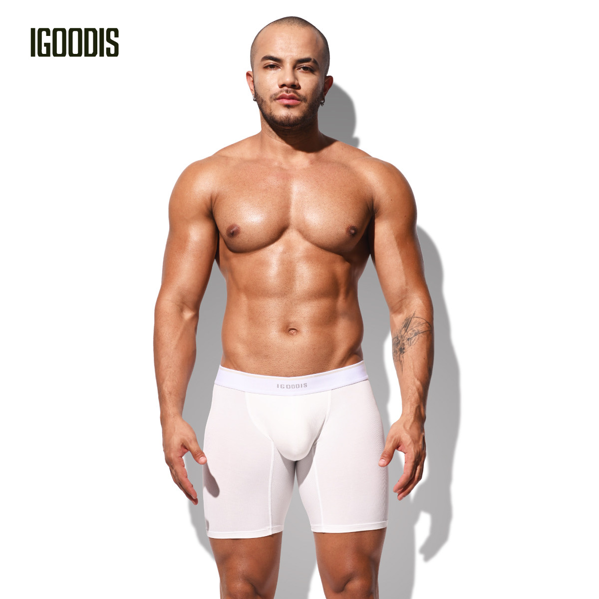 igoodis长内裤男士螺纹莫代尔平角短裤运动弹力防磨腿薄款夏季,女士内衣/男士内衣/家居服,男平角内裤,淘宝优惠券,粉丝福利购,淘宝优惠卷