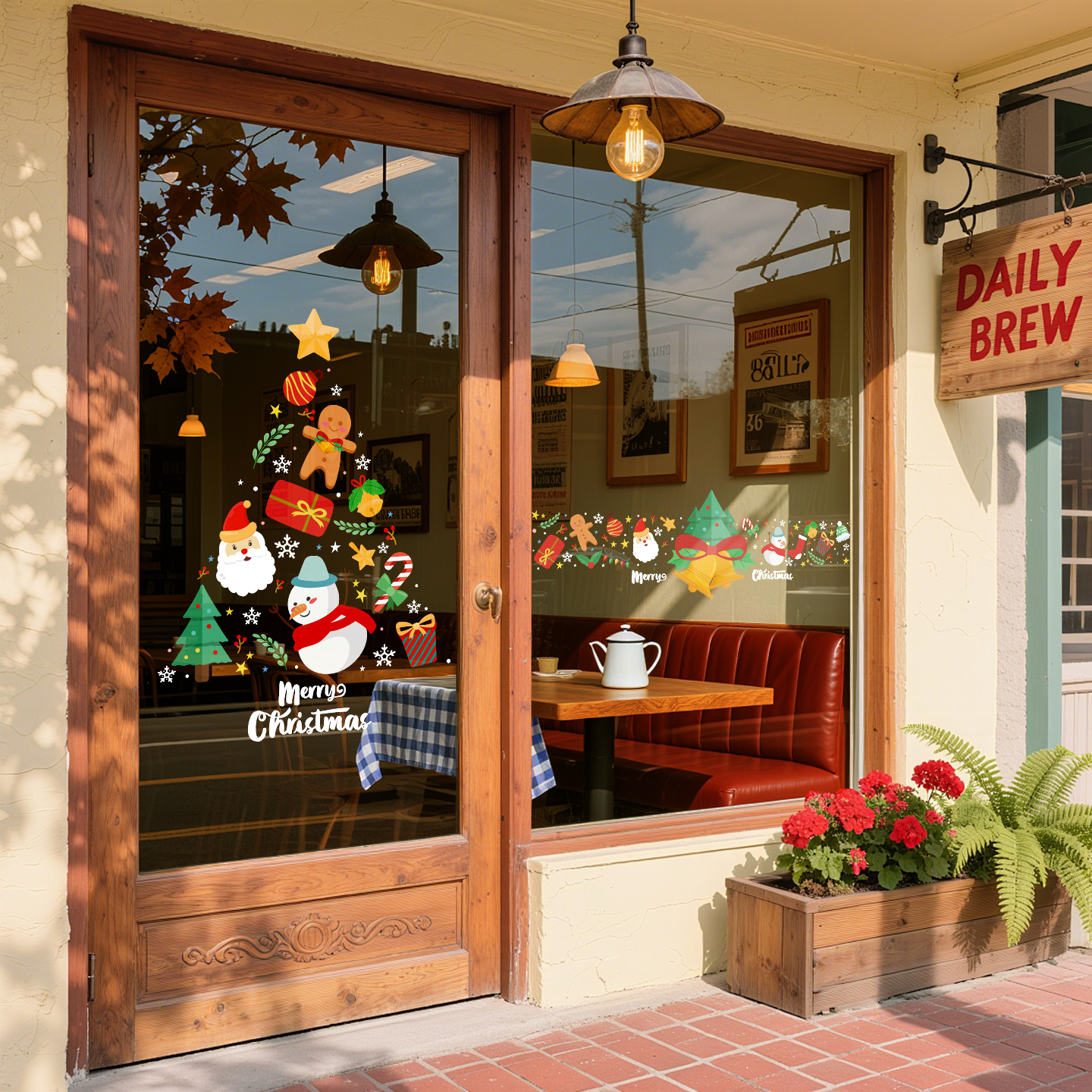 2026圣诞花环墙贴窗花圣诞树