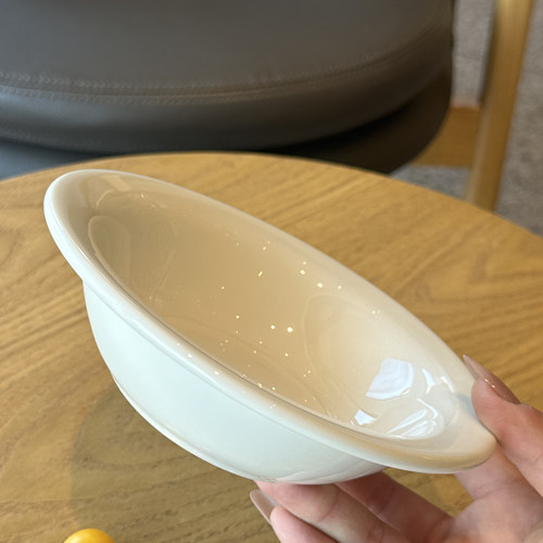 韩式奶油纯色陶瓷草帽碗