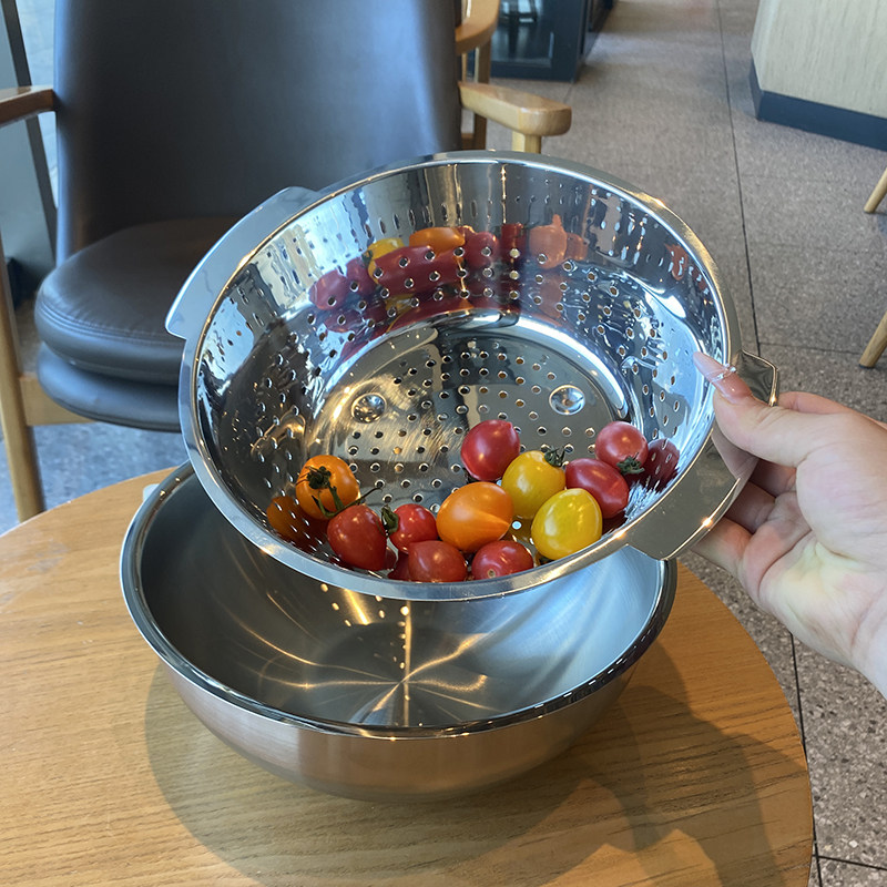 店主推荐 304不锈钢镜光沥水篮 洗菜滤水盆 圆形 水果滤水沥水,餐饮具,盆,淘宝优惠券,粉丝福利购,淘宝优惠卷