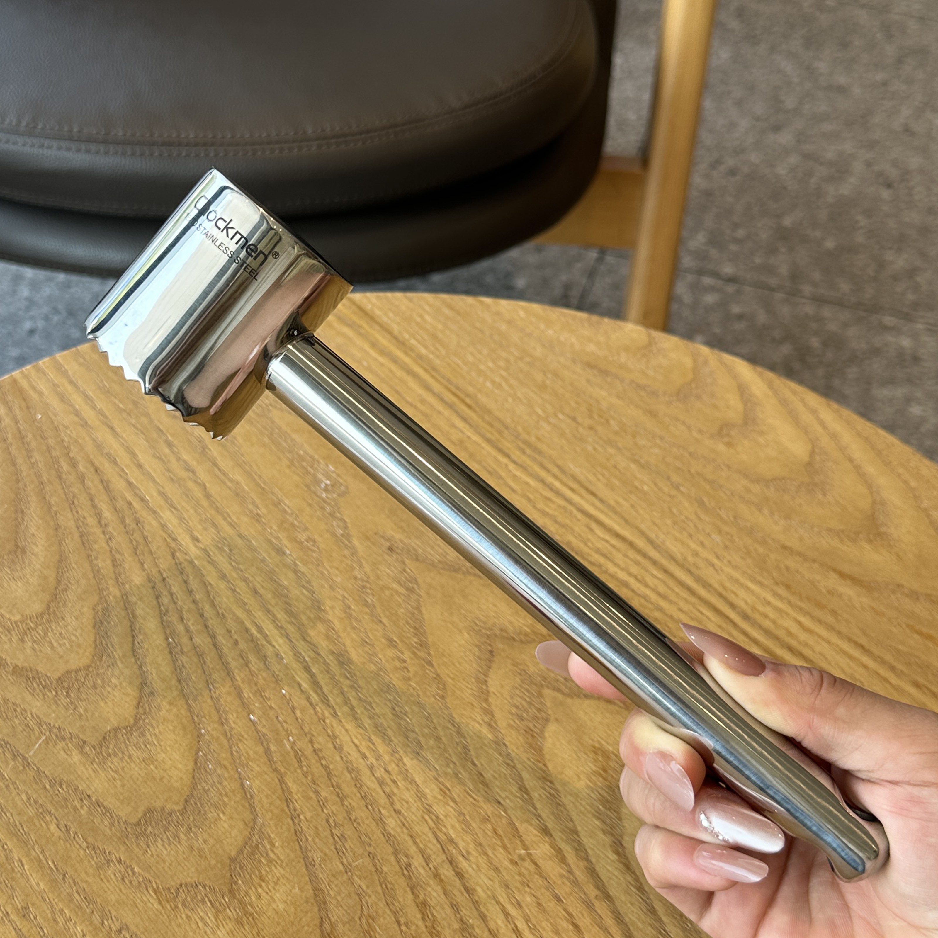 Chockmen18-10不锈钢牛肉松肉锤牛排工具锤肉器家用敲肉锤肉饼锤