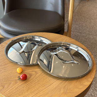 304不锈钢锅盖全钢盖内嵌下沉盖子圆形加厚奶锅汤锅配盖有出气孔