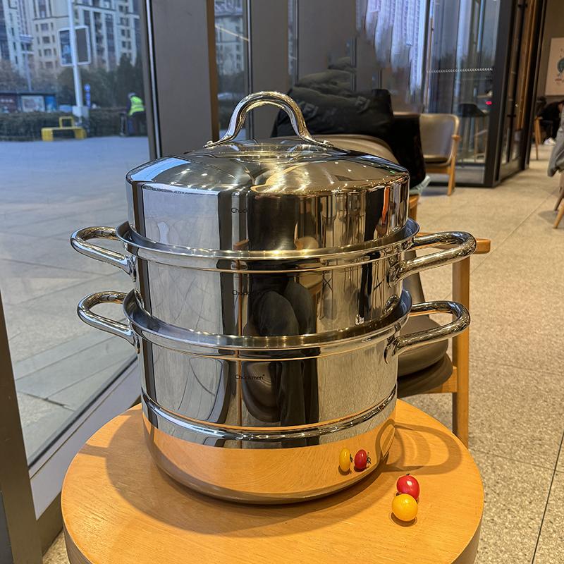 18/10不锈钢双层加厚大蒸锅家用