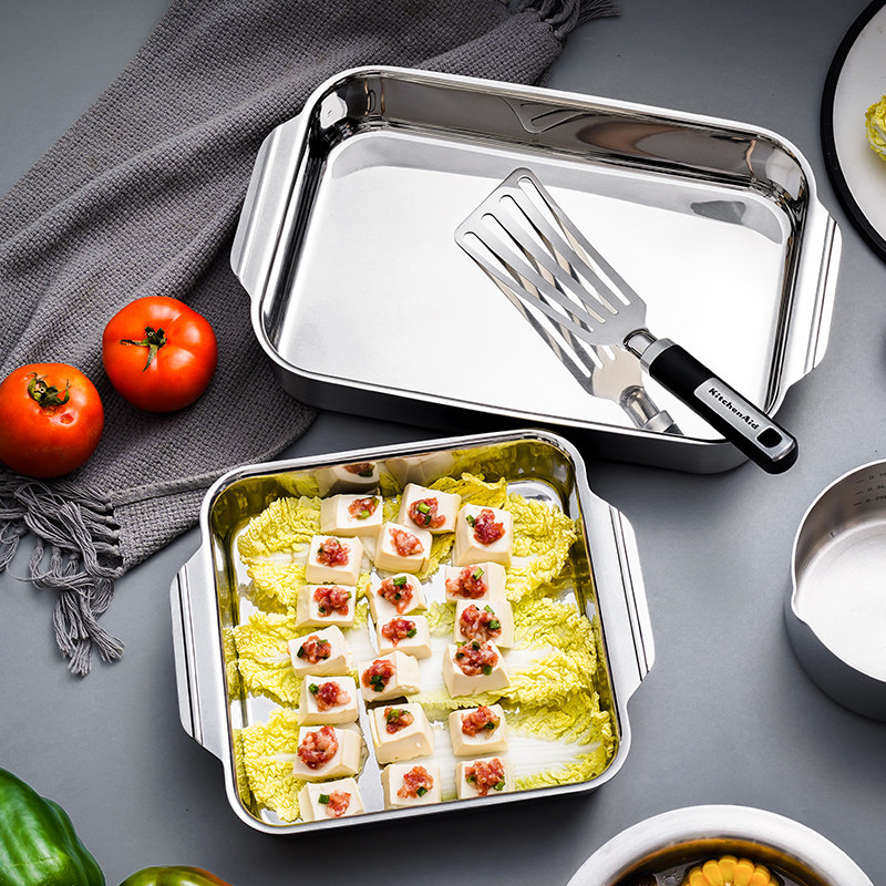 304不锈钢盘加深菜碟汤盘烤箱用烤盘蒸盘长方形烤鱼盘子电磁炉用,餐饮具,盘,淘宝优惠券,粉丝福利购,淘宝优惠卷