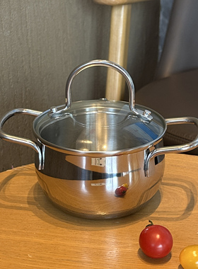 欧亚出口18/10不锈钢奶锅家用一体成型小汤锅泡面锅12cm小炖锅