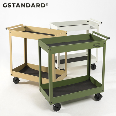 Gstandard轻奢两层ins风咖啡厅图书绿植家用可移动收纳置物小推车