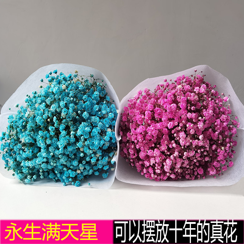 满天星干花花束客厅摆设鲜插干花真花装饰摆件包装送人情人节礼物