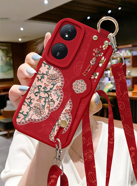 琛赋适用荣耀畅玩60plus手机壳新款50plus福禄花40斜挎挂绳play9t背带Play8T挂脖子腕带30华为7tpro外壳pro女