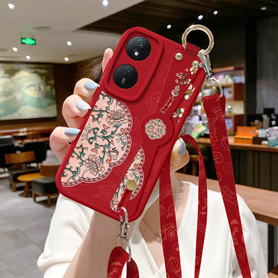 琛赋适用荣耀畅玩60plus手机壳新款50plus福禄花40斜挎挂绳play9t背带Play8T挂脖子腕带30华为7tpro外壳pro女