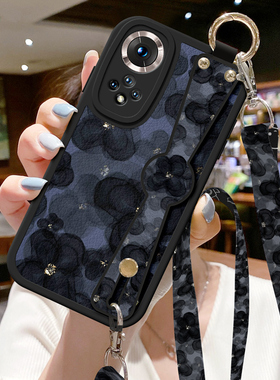 山茶花适用华为nova13手机壳nova14新款12活力版nove9斜挎可背带5手腕11挂绳链8se支架6挂脖子nova7pro女10z