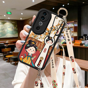 适用vivo s18pro好运女孩s17e斜挎挂绳x70挂脖子x60背带x50硅胶s16小羊皮s15腕带s12外壳s10 s20手机壳S19新款