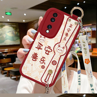 适用荣耀70手机壳80SE新款 90防摔x50i腕带100畅玩60PLUS平安喜乐play9t斜挎挂绳200背带V40保护套pro华为300