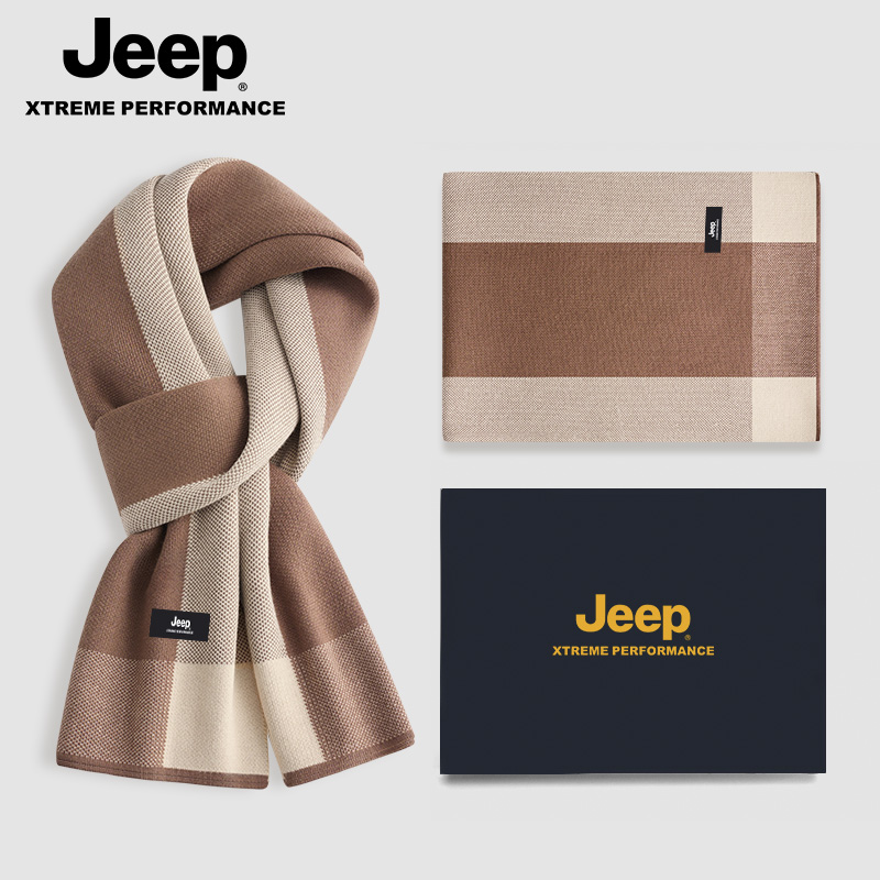 jeep冬季加厚男士羊毛围巾