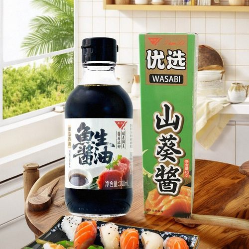 天力鱼生寿司酱油山葵酱组合