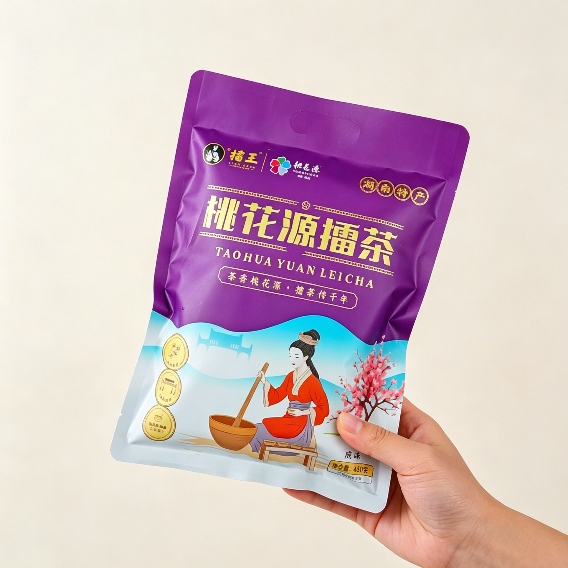 湖南特色美食擂王擂茶450g