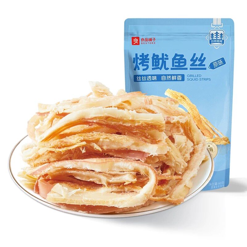 原味烤鱿鱼丝60g即食手撕鱿鱼条海鲜鱿鱼零食烘烤鱿鱼干