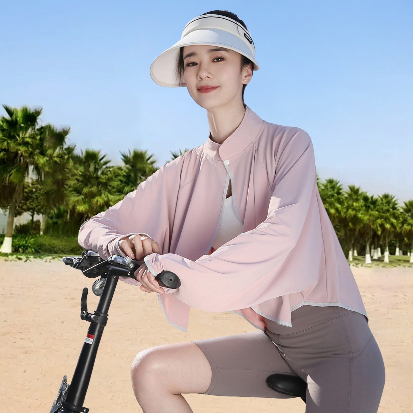 新款立领防晒衣女2026新款开衫跑步开车电动车冰丝防晒斗篷披肩