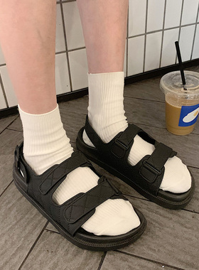 白色袜子女夏配凉鞋中筒袜棉袜日系jk夏季薄款ins潮堆堆袜夏款