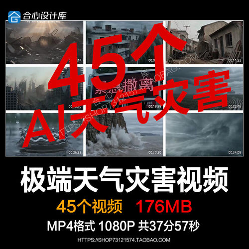 极端天气灾害地震灾难逃生自然灾害救援洪水建筑倒塌AI视频素材