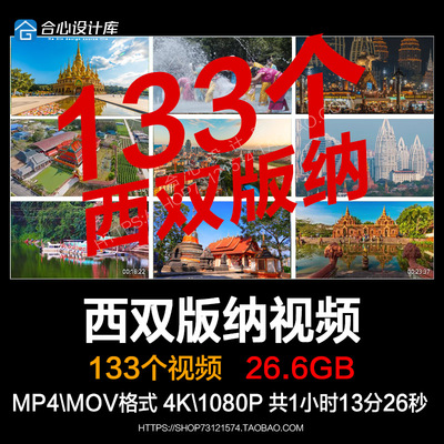 云南西双版纳傣族自治州城市地标建筑大佛寺金塔勐腊告庄视频素材