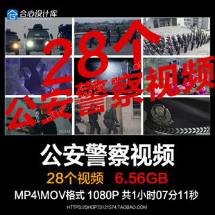 警察公安交警特警出勤办案维护治安抓捕打击犯罪分子出警视频素材