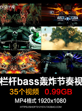 E神dubstep草栏杆bass节奏KTV酒吧夜店LED屏幕背景视频VJ素材