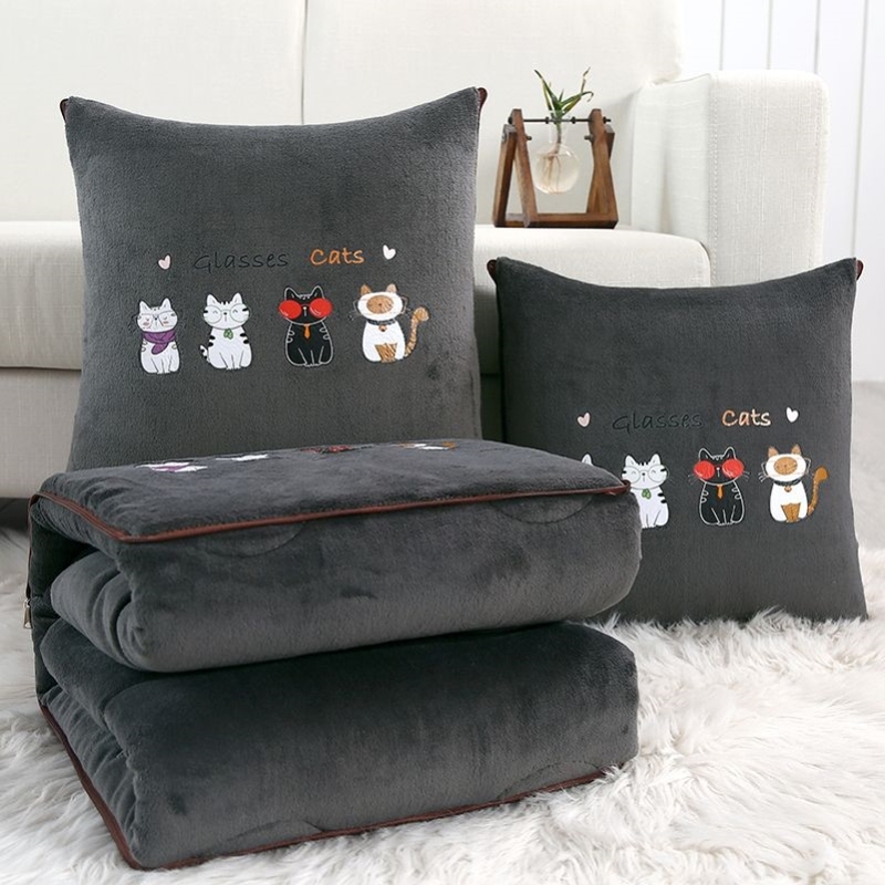 抱枕被子两用2025新款冬季加厚枕头被二合一车载靠垫办公室午睡毯