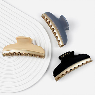 超大号光板旺多姆抓夹 法国亚历山大同款醋酸板材鲨鱼夹发夹