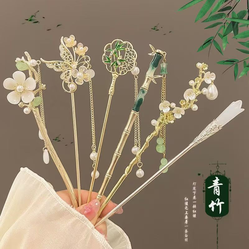 古风花朵流苏发簪女感汉服百搭发钗步摇发张旗袍盘发簪子头饰