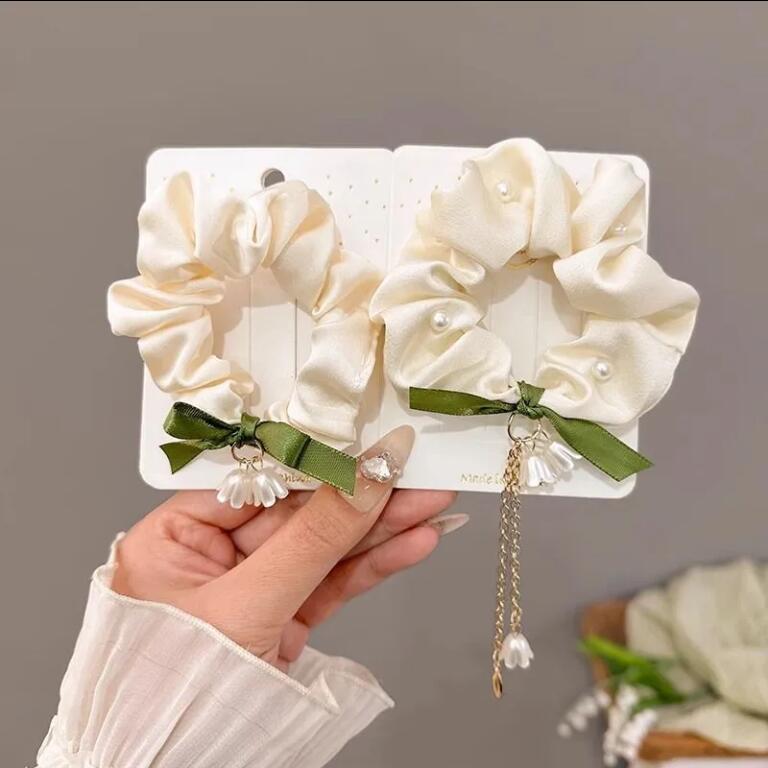 铃兰花头绳皮筋女扎头高颜值秋冬发绳头饰丸子头发饰大肠发圈皮套