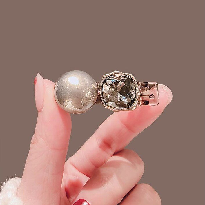 优雅天花板韩版珍珠水钻碎发夹女侧边网红刘海夹前额简约夹子头饰