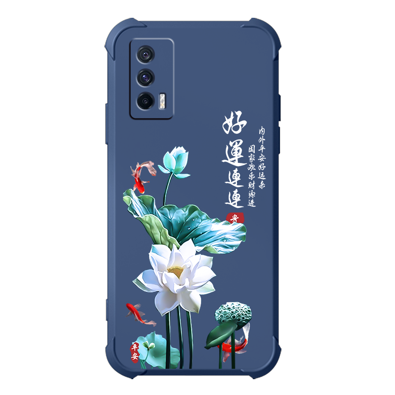 好运莲莲iqooneo5手机壳新款vivoiqooneo5s保护套neo5活力版气囊防摔5se液态硅胶5g男女全包潮牌超薄外壳国风