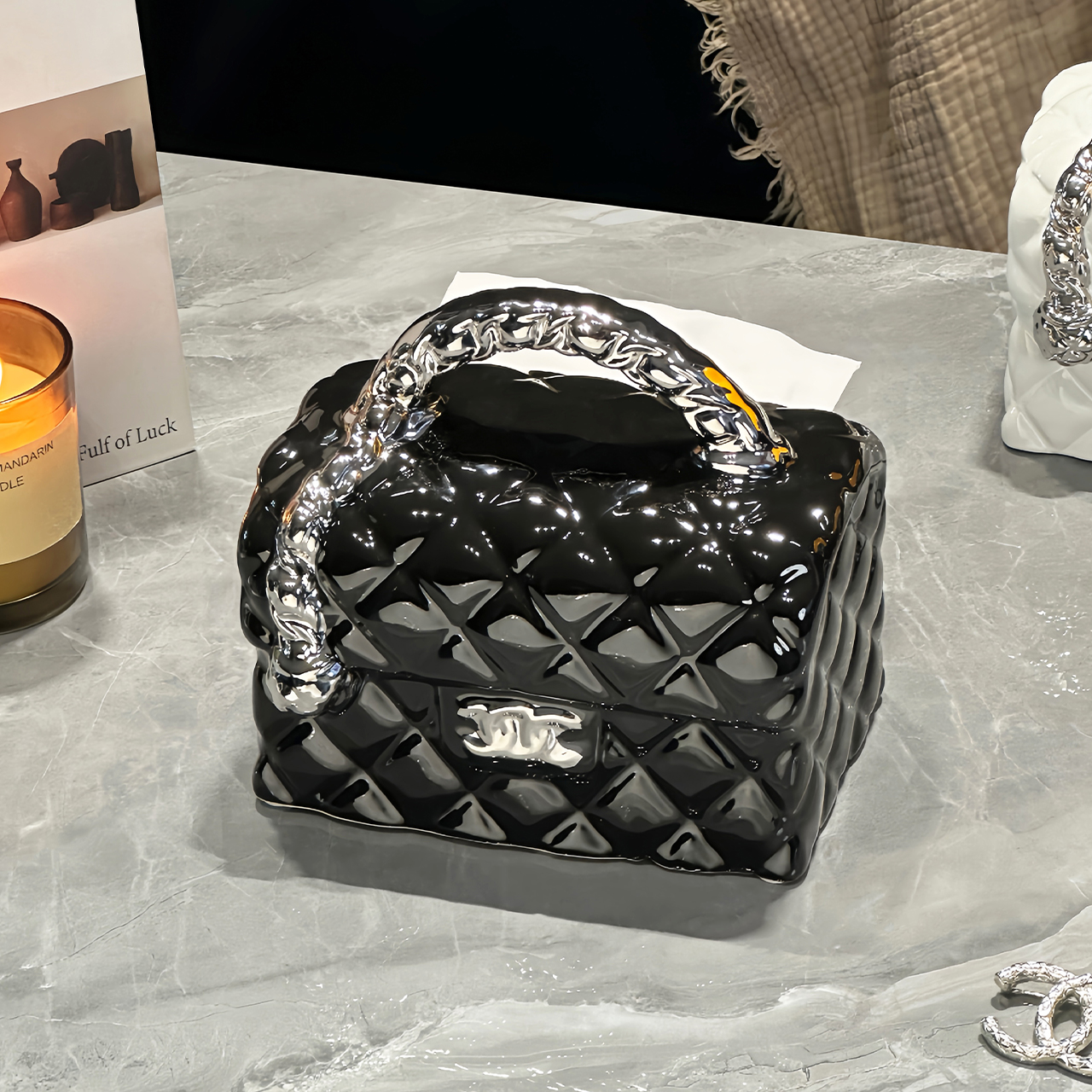 轻奢小香风纸巾盒客厅茶几高档