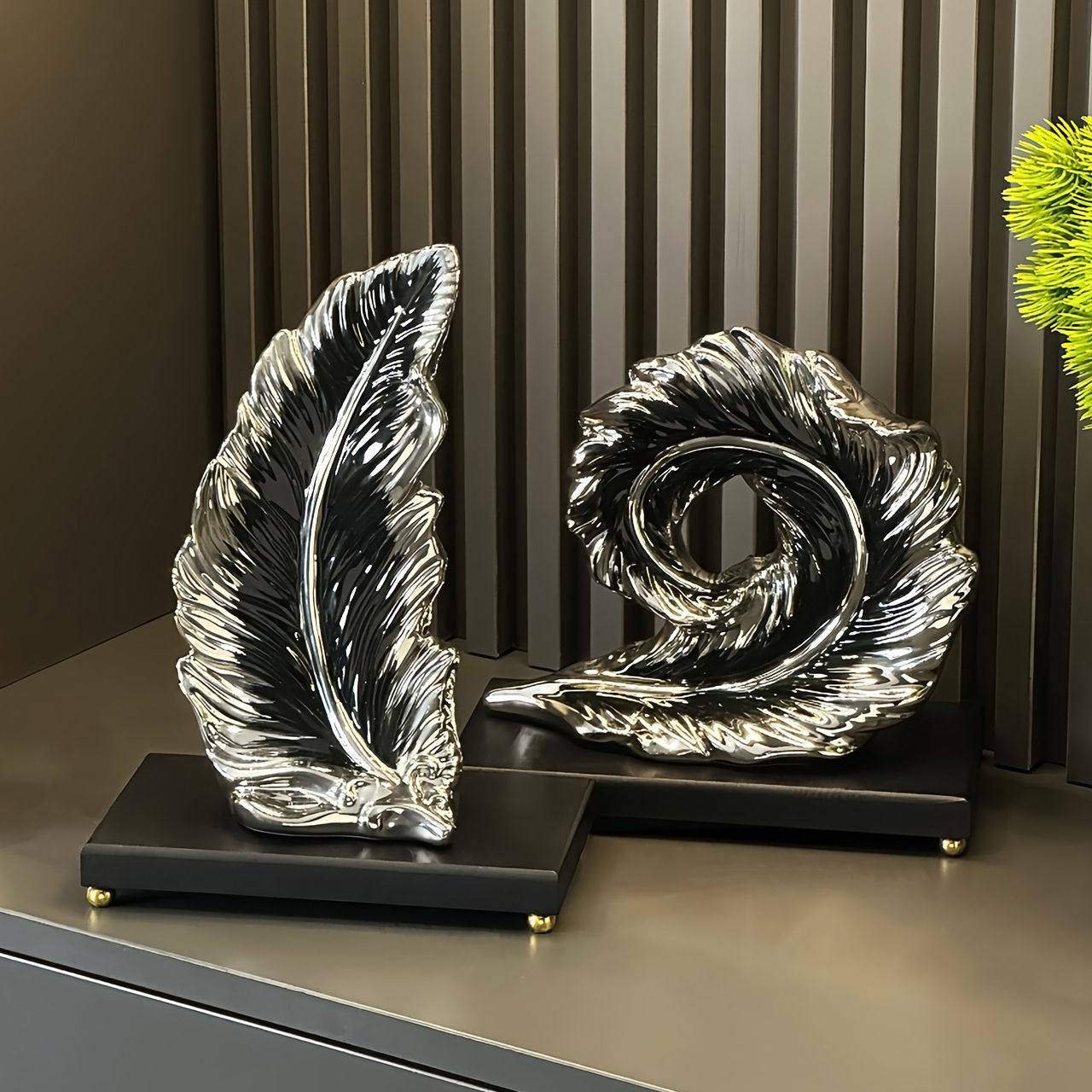 羽毛装饰摆饰高级感小众轻奢高档家居客厅玄关酒柜电视柜乔迁礼品