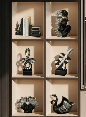 轻奢高档酒柜套装摆件高级感