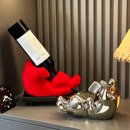 躺赢兔红酒架摆件轻奢高档家居客厅餐边柜玻璃柜酒柜装 饰品高级感