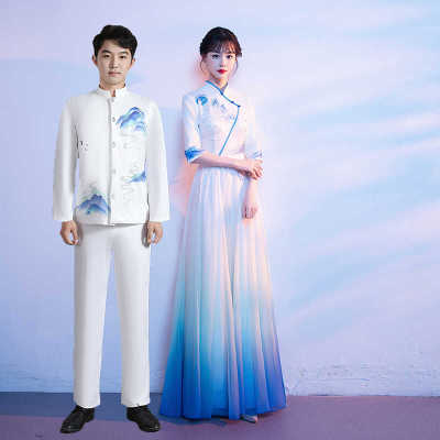 大合唱演出服新款红歌诗歌朗诵