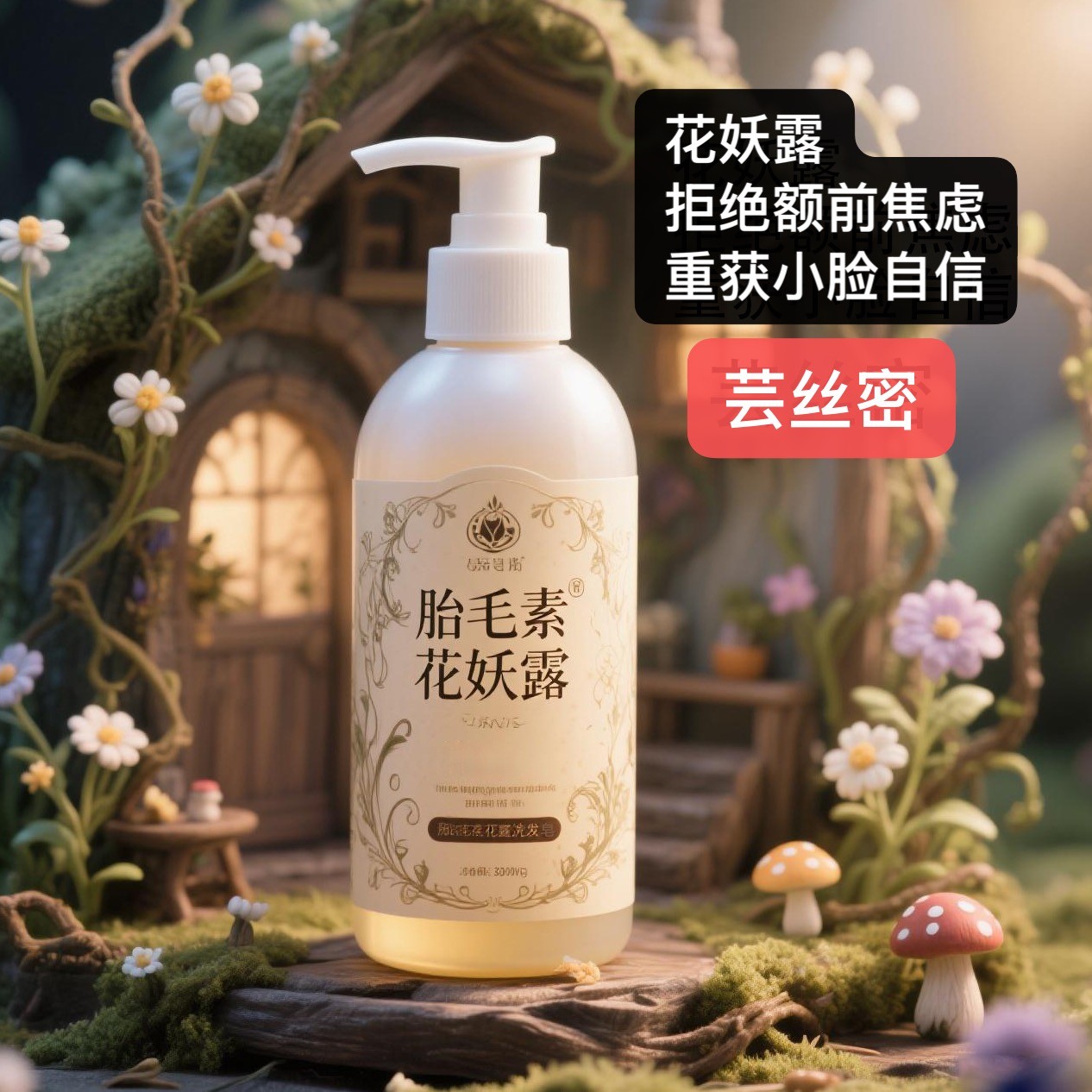 胎毛素花妖露洗发水植物养发无硅去屑止痒控油洗发水拒绝额前焦虑