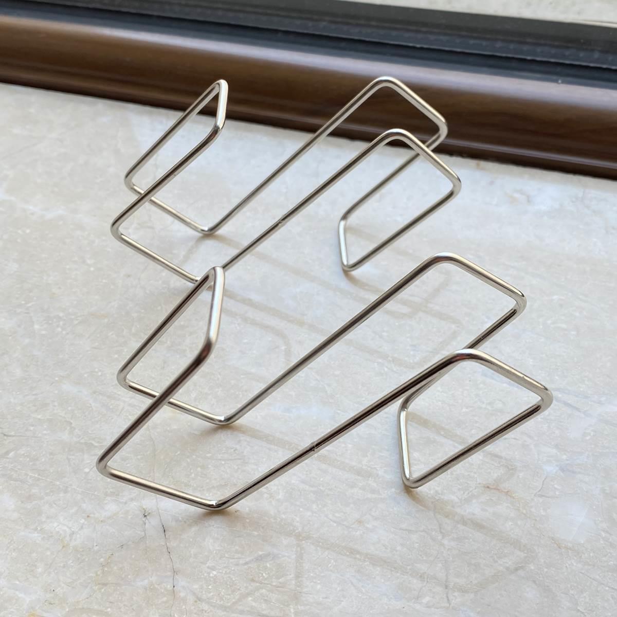 日本CAINZ不锈钢方形型双拼挂钩卡钩免钉S钩厨房办公无印浴室玻璃