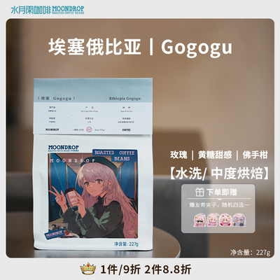水月雨咖啡埃塞gogogu阿拉比卡浅度/中度烘焙豆手冲咖啡美式咖啡
