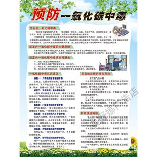 防范发生非职业性一氧化碳中毒事件展板安全常识宣传海报自粘墙贴