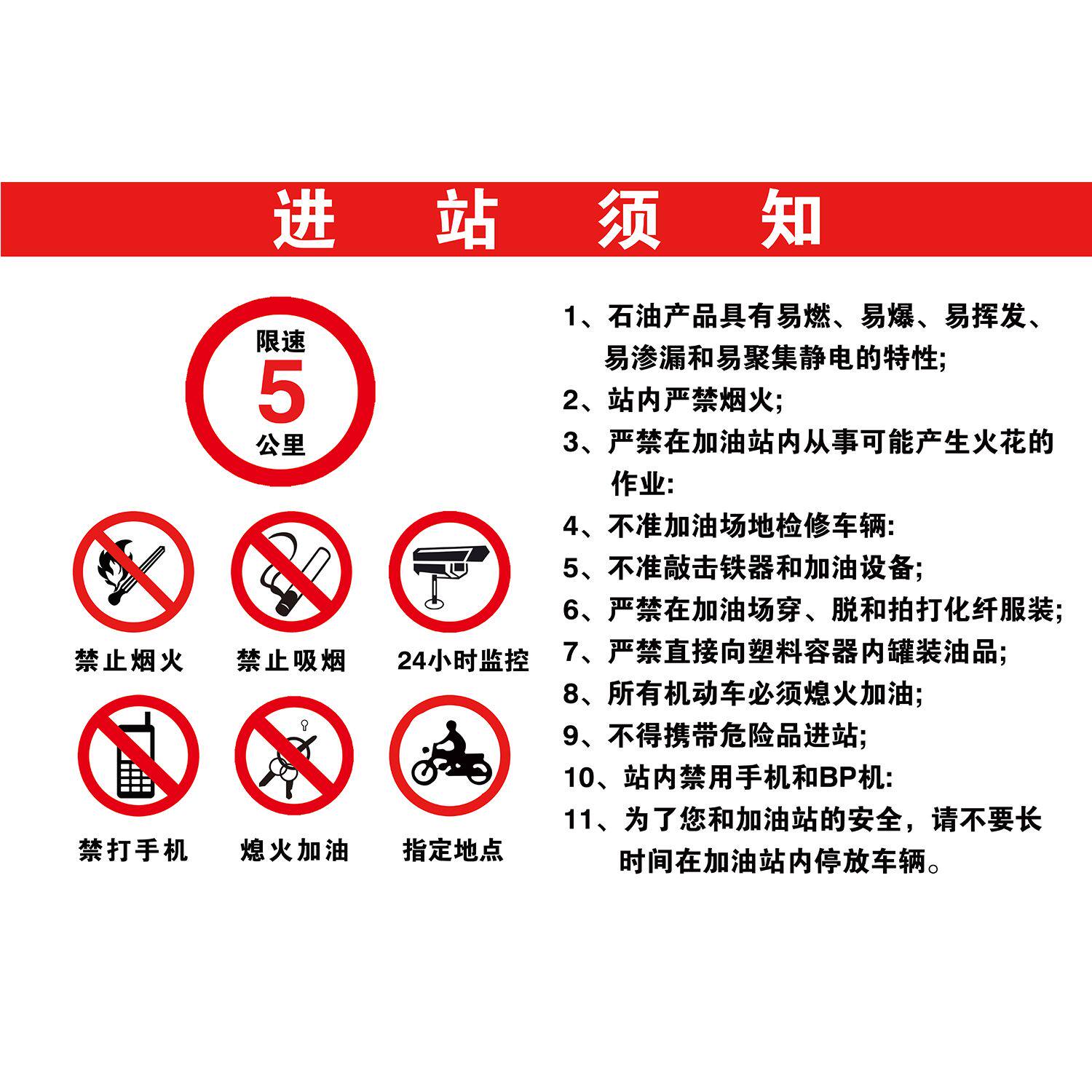 进站须知海报展板加油站进库须知入库须知职业危害告知牌墙贴墙纸