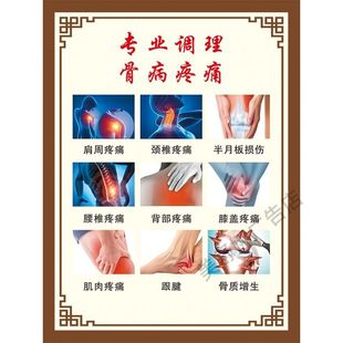 专业调理 骨病疼痛 肩周炎 膝关节痛墙贴海报贴纸装饰画广告